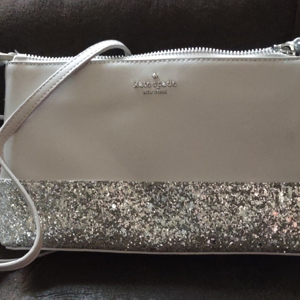Kate Spade Silver and Gray Crossbody Bag with Glamorous Design